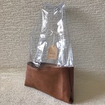 PVC異素材ビニールバッグ クリア×キャメル