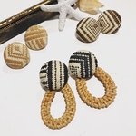 ラタン  ドロップキャッチ ピアス 1ペア