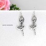 ballet pierced earrings　バレエ　シルバー　シンプル　チュチュ　バレリーナ　シルエット　大きめ