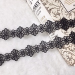1m 繊細 お花 フラワー ケミカルレース ブレード 黒 BK190448 ハンドメイド 手芸 素材 材料 DIY