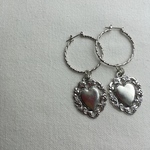 シルバーハートフープピアス❤︎