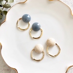 シンプル マーブルカラーのピアス・イヤリング 2WAY