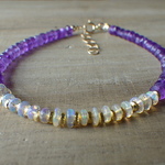 ☆再販☆オパールとアメジスト Bracelet *14kgf*　プレシャスオパール