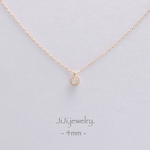 new!!  -4mm- 可憐ジルコニア/ラウンド/小さいシンプルネックレス