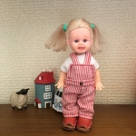 ヒッコリーオーバーオール(赤)・Tシャツセット