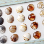 New！特価２０個★ドロップ型カボション　ナチュラルカラー　fakestone