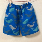夏の涼しいパンツ 手ぬぐい ステテコ クジラ青