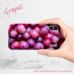 グレープ♥ iPhoneXR/iPhoneXS/iPhone/スマホケース〈ぶどう〉お揃い/ペア/名入れ/おそろい