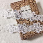1m 繊細 上品 お花 フラワー ケミカルレース ブレード 白 BK190451 ハンドメイド 手芸 素材 材料 DIY
