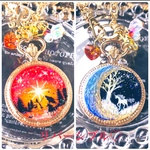 訳あり リバーシブル紅と蒼の世界バッグチャーム