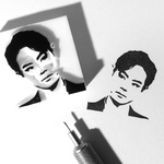 3cm持ち手付きオーダー似顔絵はんこ