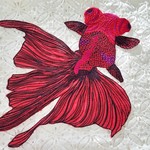 【素材】刺繍金魚　大