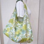  ワンハンドルトートバッグ 夏の花   グリーン  Bag  