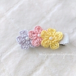 🎀再販🎀お花たっぷりのヘアクリップ＊プリンセスカラー