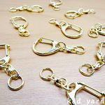 5個・キーホルダー金具 回転カン・ゴールド