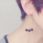 再販❗️リング×ブラックビーズ イヤリング