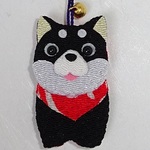 ちりめん根付け　柴犬 (しばいぬ・しばわんこ) 
