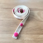 ポシェットに変身☆移動ポケット用 ななめがけ肩紐 きなり  ☆ピンクボタン