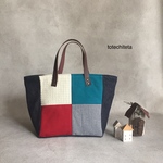 たっぷりマチのお散歩トート(tricolore patch)