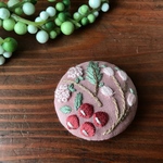 【ブローチorヘアゴムorパッチンピン】桜色berry 
