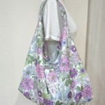  ワンハンドルトートバッグ 夏の 花  パープル         