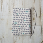 【sale】文庫本カバー　蝶々のようなドット×水色