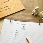  木のゲストブック＊芳名帳＊GUESTBOOK 5枚（50名分）A4＊ウェディング