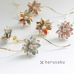 【選べる4色】ガラスの花ピアス＆イヤリング