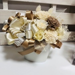 ソーラーフラワー&リボン アレンジメント～＊ホワイト＆ゴールド＊～