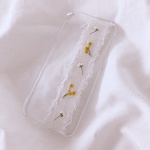 数量限定  きりっぱなしリネンと 押し花 iPhoneケース/押し花ケース
