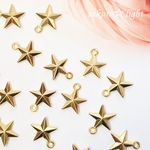 増量！【20個】立体 星 スター チャーム ゴールド