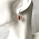 スワロフスキーハートマーキスピアス(シャム)