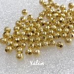 P005☆金属パーツ•メタルビーズ•4mm•シャンパンゴールド•艶消し仕上げ☆100個入り