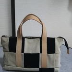 ハンドメイド帆布バイオウオッシュ加工生地の小さめかわいいトートバッグ