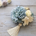 成人式前撮り 和装 和婚 髪飾り(白、ライトブルー)