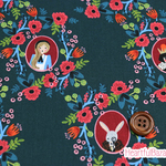 [再入荷]USAコットン COTTON+STEEL WONDERLAND カメオ ダークグリーン 生地 布