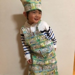 キッズエプロンと三角巾のセット110センチ