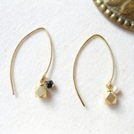 メタル×パール×スワロフックピアス No.602