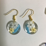 ガラスおはじきとフラワーピアス②