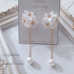 ＊すりガラスのお花のゆらゆらピアス＊