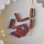 再販無し◆ デッドストック 15mm ビーズ 赤茶