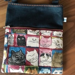 デニムとねこのショルダーバッグ