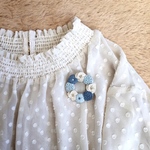 母の日SALE リースの刺繍ブローチ（ブルー）