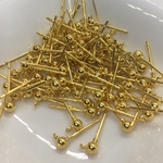 ３ｍｍ／かん付き　ゴールド　ピアス パーツ　丸玉　カン 付き　 材料　ポストピアス アクセサリー ハンドメイド 金具　ピアス