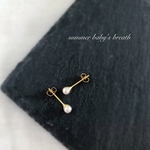 送料無料✴︎アレルギー対応✴︎再販2♡極小♡4mm✴︎シャンパン ピンクのピアス・イヤリング