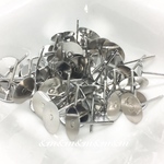 8ｍｍ／５０シルバー平皿 丸皿ピアス パーツ　 材料　ポストピアス アクセサリー ハンドメイド 金具　ピアス