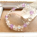 再販8 パワーストーン ブレスレット リラックス＆安眠効果も♡ ラベンダーアメジストのパワーストーンブレスレット 天然石 華ブレス