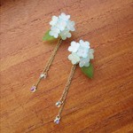 紫陽花のイヤリング（水色）