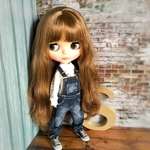 デニムサロペット（ネイビーブルー）ダメージ無