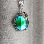 Vintage Blue×Green Apple glass 　ネックレス